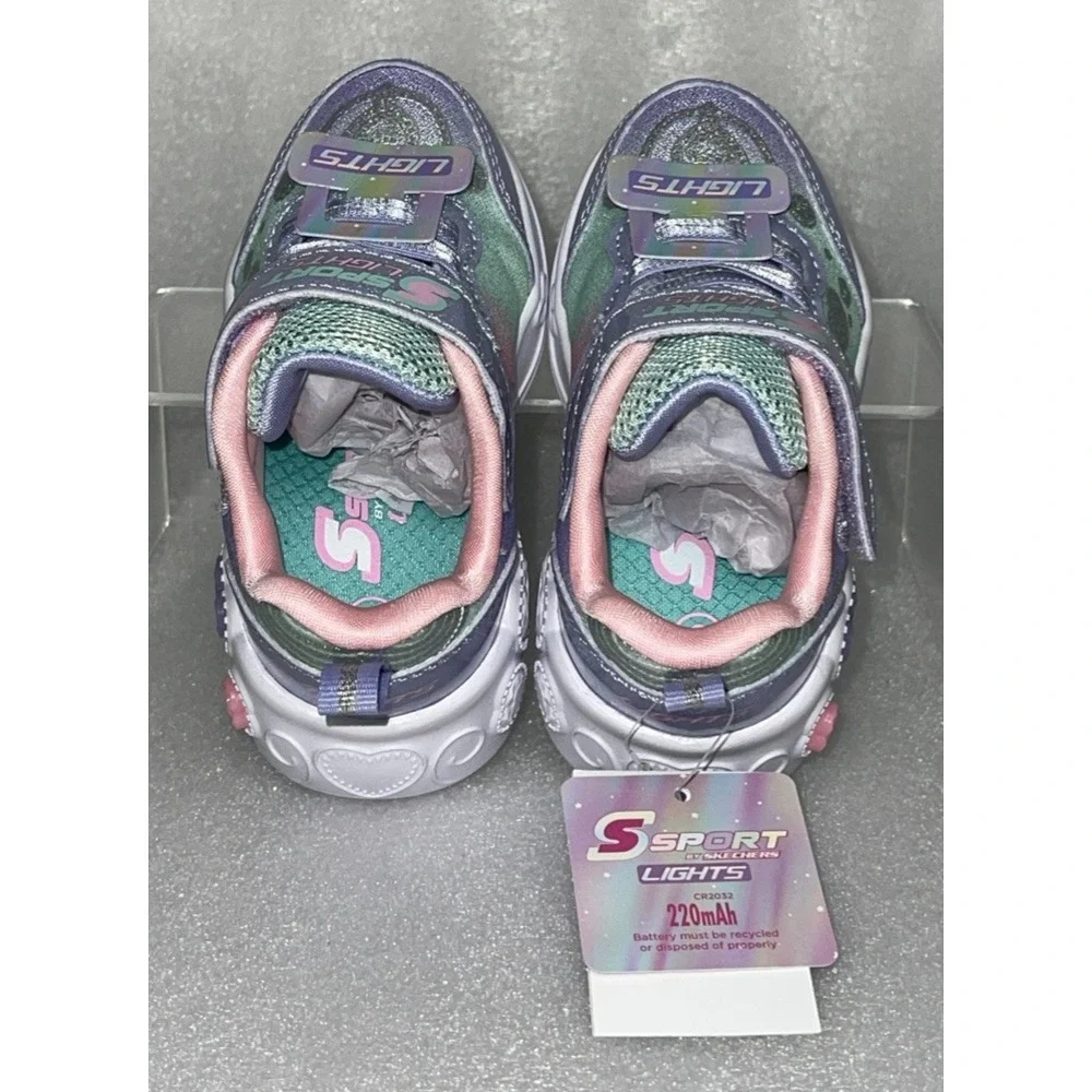 S Sport By Skechers Lucia Sneakers Light Up‎ Stretch Laces Toddler Girls Size 5